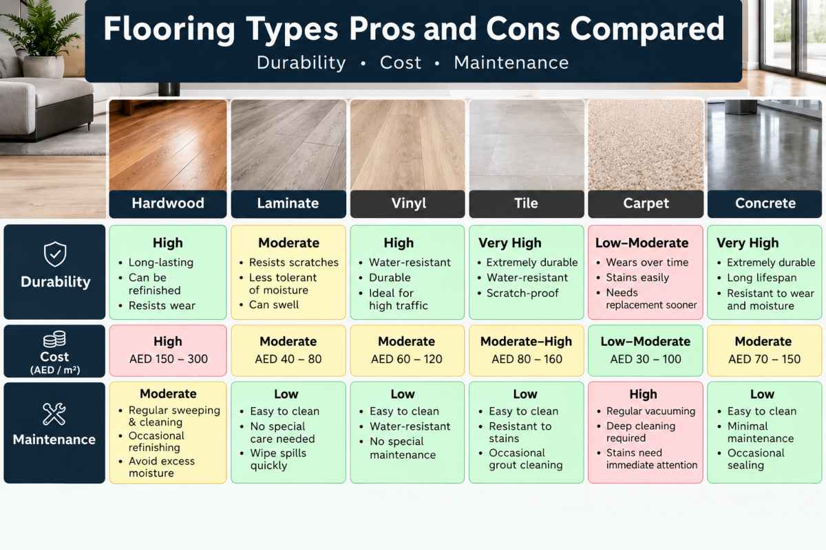 Flooring Types, Pros and Cons Compared