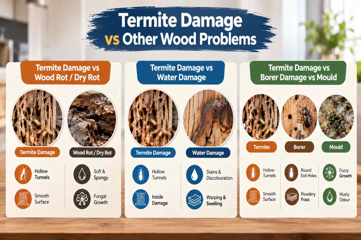 Termite Damage vs Other Wood Problems