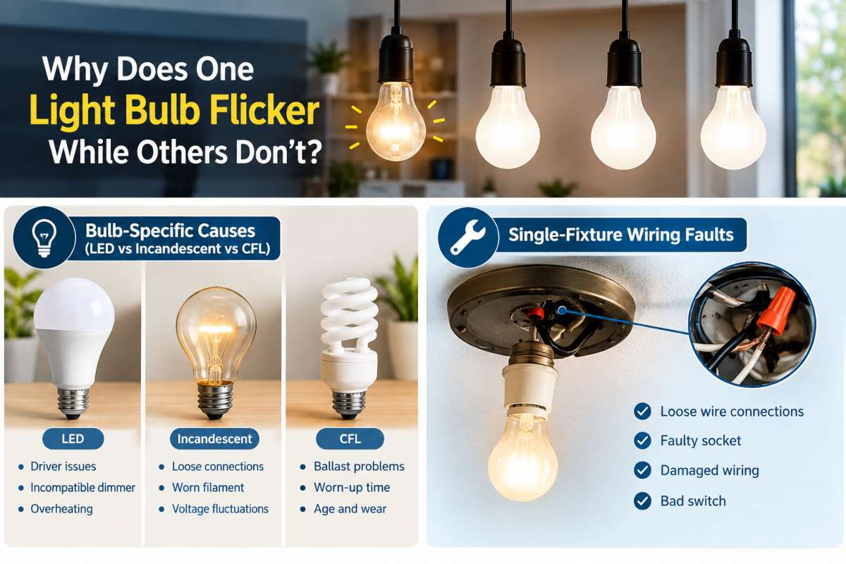 Why Does One Light Bulb Flicker While Others Do not