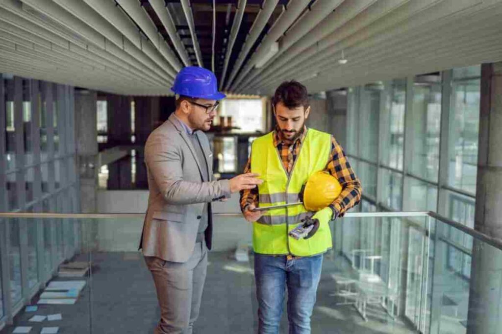 Technician performing routine maintenance on a building system.