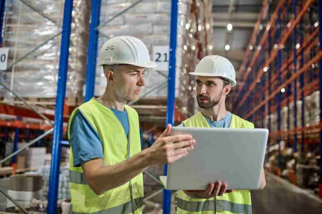 Facility manager inspecting a commercial building.