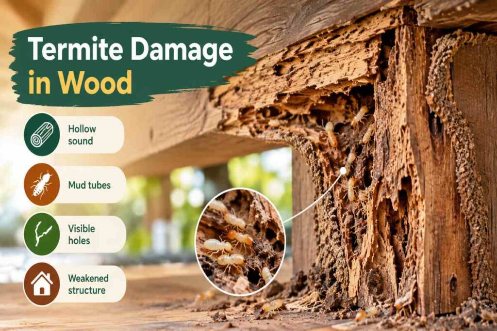 Termite Damage in Wood